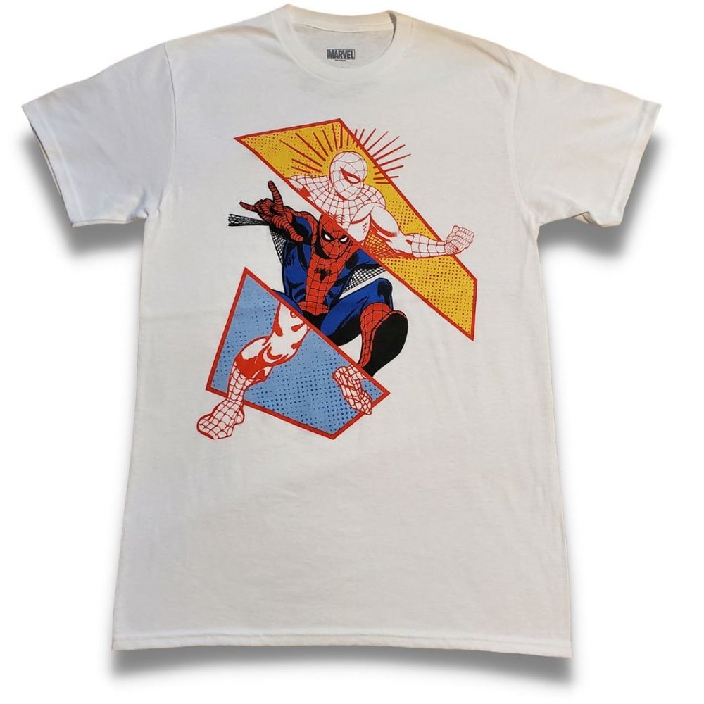 NWOT Marvel Brand Men's Small Classic Spiderman Printed White T-Shirt